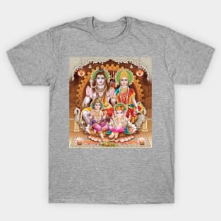 Lord Shiva Parvati Ganesh Krishna Hindu God T-Shirt